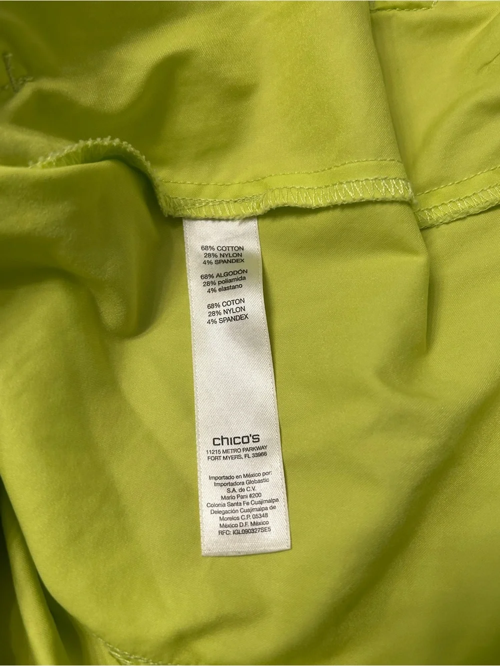 Chico’s Zenergy Neon Yellow Utility Vest Full Zip Stretch Size 1 (US M)